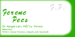 ferenc pecs business card